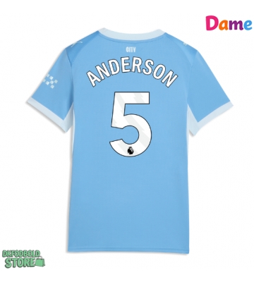 Manchester City Elliot Anderson #5 Replika Hjemmebanetrøje Dame 2026-27 Kortærmet
